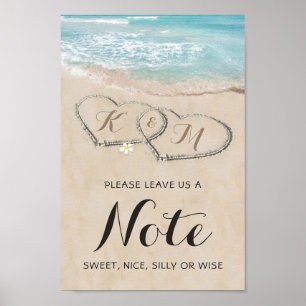 Póster Boda personalizado de la playa tropical