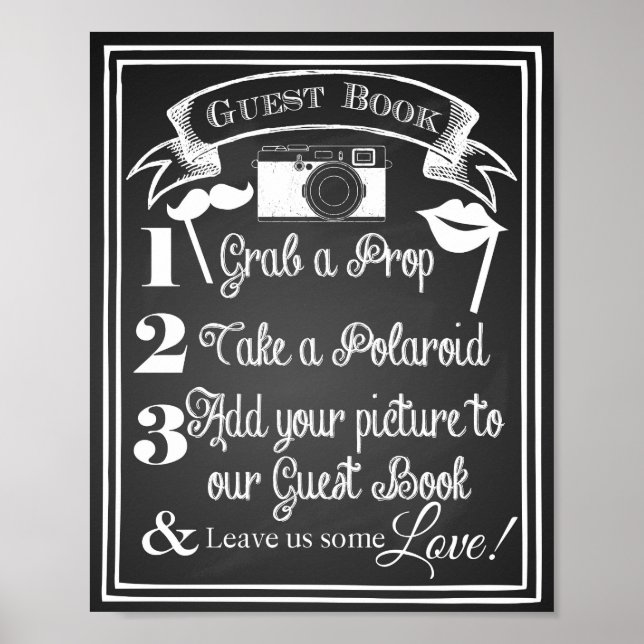 Póster Boda "Photo guest book" (Libro de invitados fotogr (Frente)