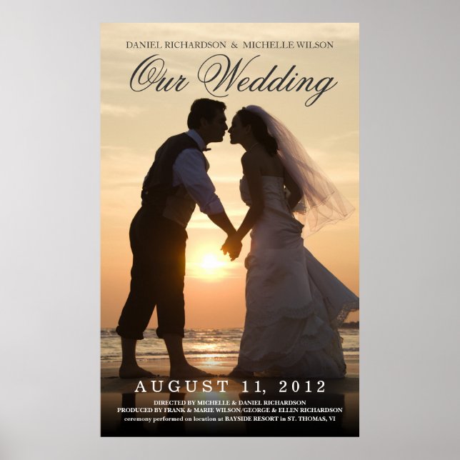 Póster Boda Poster de películas fotográficas - Crea tu pr (Frente)