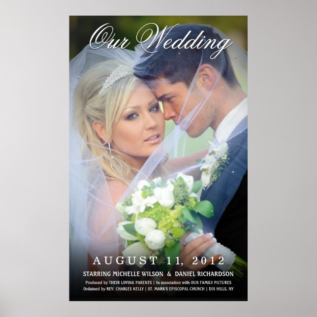 Póster Boda Poster de películas fotográficas - Crea tu pr (Frente)