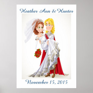 Póster Boda Príncipe Encantador y Poster de la Princesa