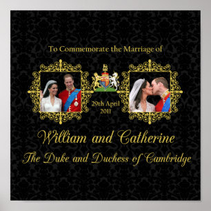 Póster Boda real - Guillermo y Kate