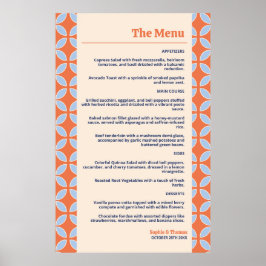 Póster Boda retro de mediados del siglo