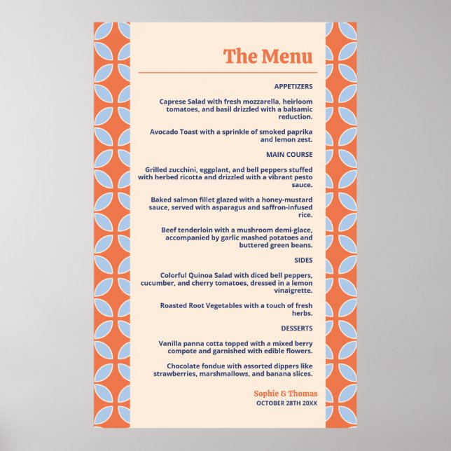 Póster Boda retro de mediados del siglo (Frente)