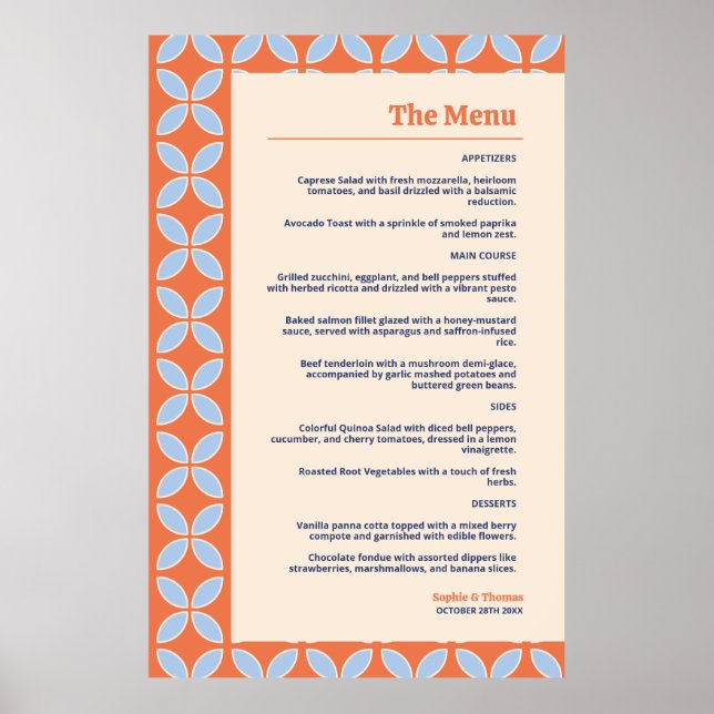 Póster Boda retro de mediados del siglo (Frente)