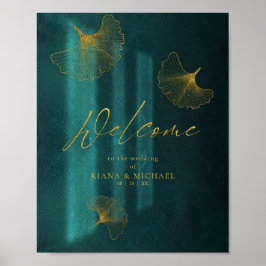 Póster Boda Romance de la Luna Bienvenido Green ID881