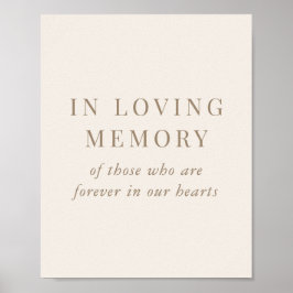 Póster Boda Romántica Dorada y de Marfil En Memoria Amoro