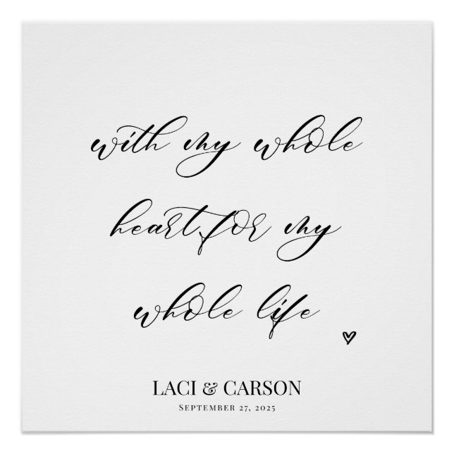 Póster Boda Romántica Fondo de Tapiz (Anverso)