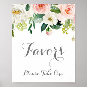 Póster Boda rosa y blanca favorece el Rótulo