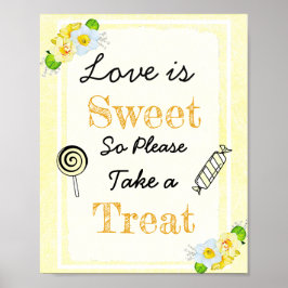 Póster Boda Rótulo El amor es dulce