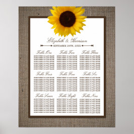 Póster Boda Rústica de Campo con Girasoles y Arpillera