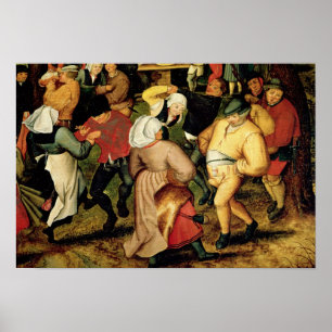 Póster Boda rústica, detalle del baile de la gente