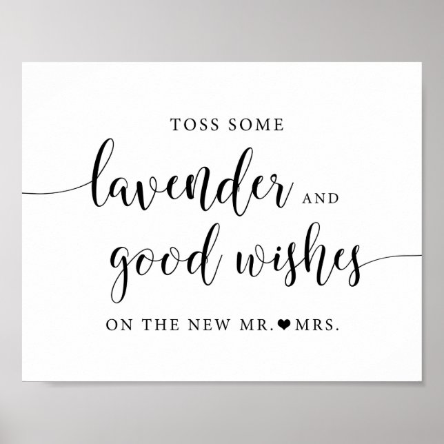 Póster Boda Rústico Despide Rótulo de caída de lavanda (Frente)