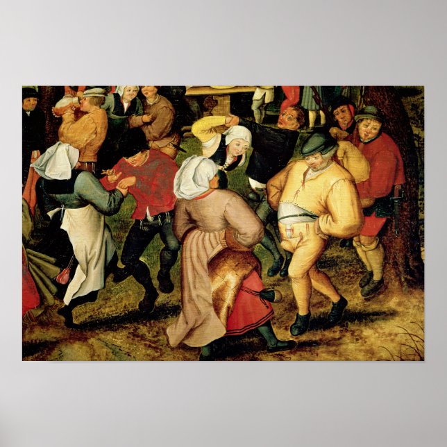 Póster Boda rústico, detalle de la gente bailando (Frente)