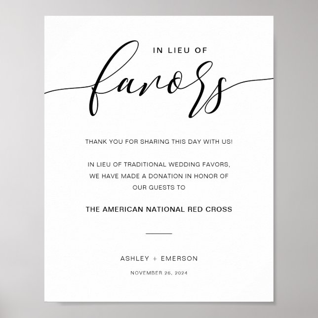 Póster Boda Rústico Moderno En Lugar Del Rótulo De Favore (Frente)