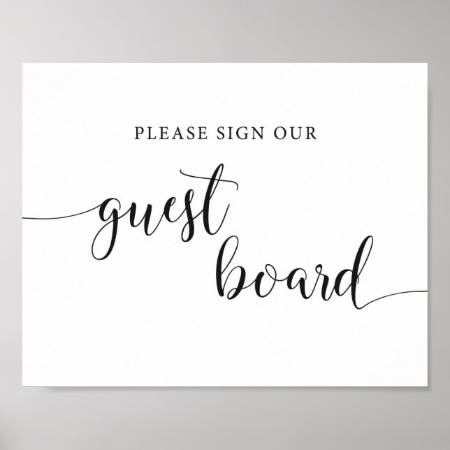 Póster Boda Rústico Rótulo Nuestro Rótulo de Invitado (Frente)