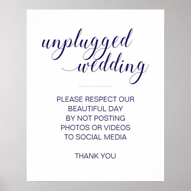 Póster Boda sin conexión Navy Blue sin Rótulo de medios s (Frente)