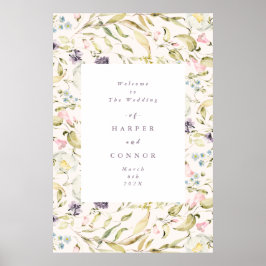 Póster Boda Spring Boho Wildflower Pampas