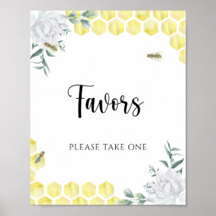 Póster Boda tema de abeja - Favor, tome un cartel