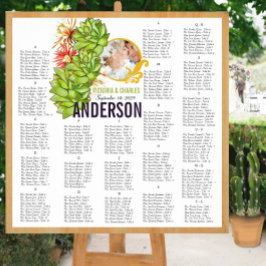 Póster Boda Tipografía Moderna Suculenta Lima Amarilla