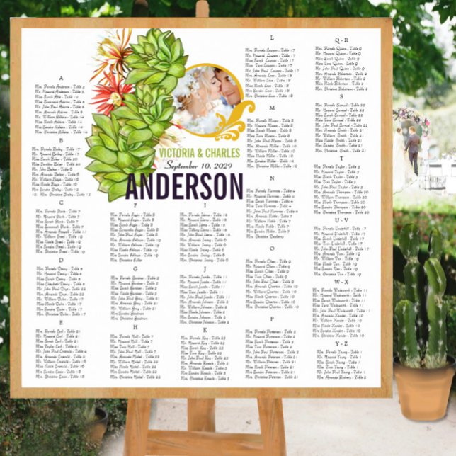 Póster Boda Tipografía Moderna Suculenta Lima Amarilla (To see frame and mat pricing,  please choose your options.)