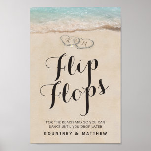 Póster Boda Tropical Beach Flip Flops