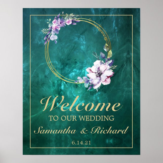 Póster Boda Verde Elegante (Frente)