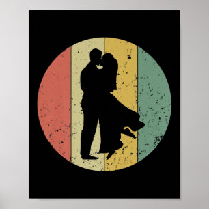 Póster Boda vintage retro Boda Novia Guay Groom Eve