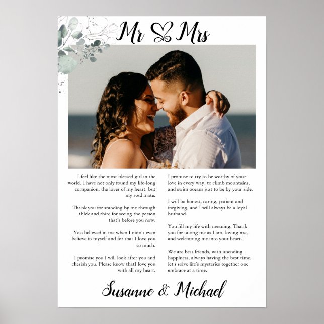 Póster Boda vota con foto, Boda promete regalo de impresi (Frente)