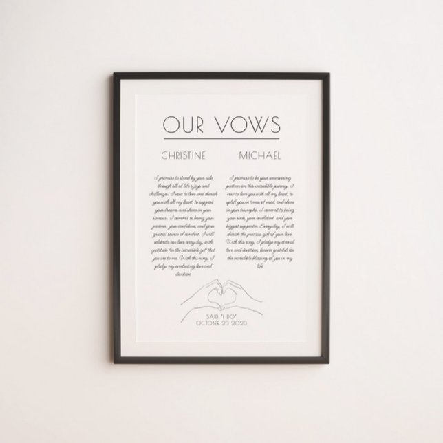 Póster Boda Vows | Regalo del primer aniversario (Subido por el creador)