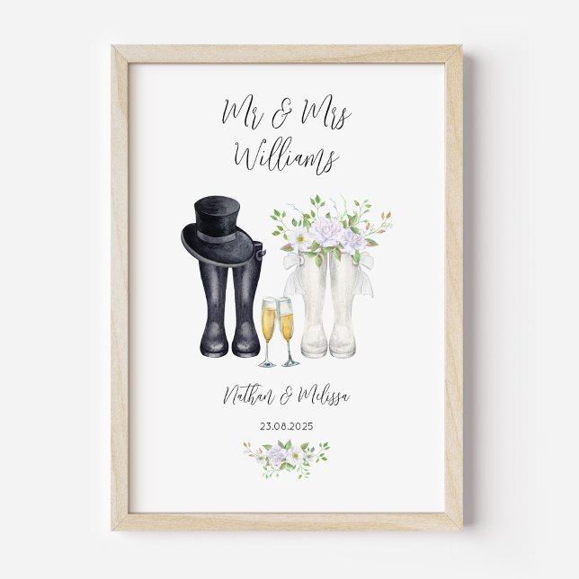 Póster Boda Welly Boots Poster (Wedding Welly Boots Poster)