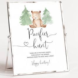 Póster Boda Woodland Pacifier caza juego de ducha de bebé