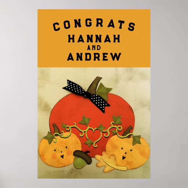 Póster Bodas de ducha de novia felicitaciones (Frente)