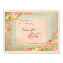 Bodas de Rosas Vintage Elegantes Bienvenida
