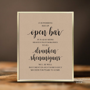 Póster Bodas Rústicas Modernas: Travesuras Borrachas en e