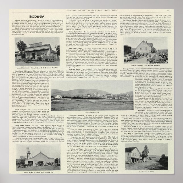 Póster Bodega, California (Frente)