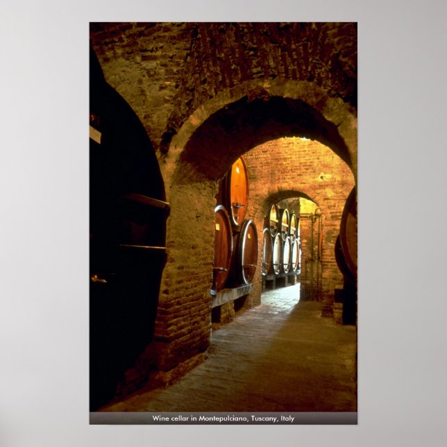 Póster Bodega de vinos en Montepulciano, Toscana, Italia (Frente)