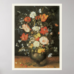 Póster Bodegón barroco vintage Flores en un jarrón de met
