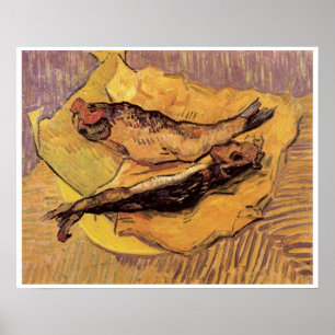 Póster Bodegón Bloaters y ajo por Vincent van Gogh