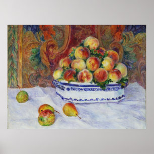 Póster Bodegón con melocotones, Renoir