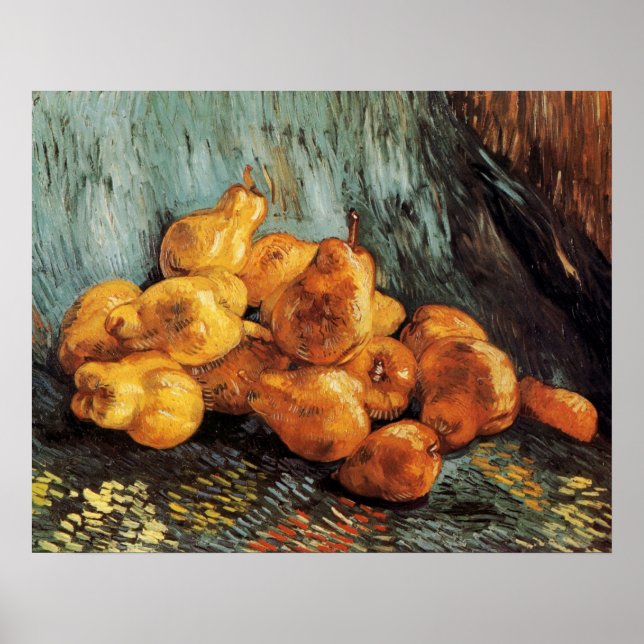 Póster Bodegón con peras membrillo de Vincent van Gogh (Frente)