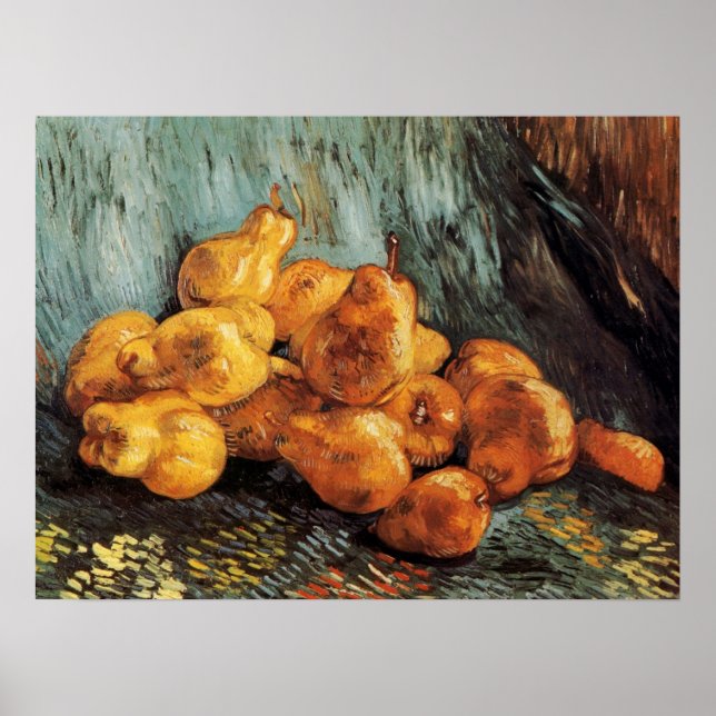 Póster Bodegón con peras membrillo de Vincent van Gogh (Frente)