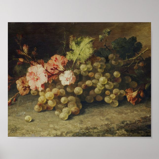Póster Bodegón con uvas de Margaretha Roosenboom (Frente)