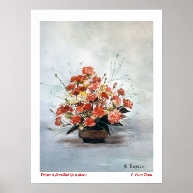 Póster Bodegón de flores/Still life of flowers (Frente)