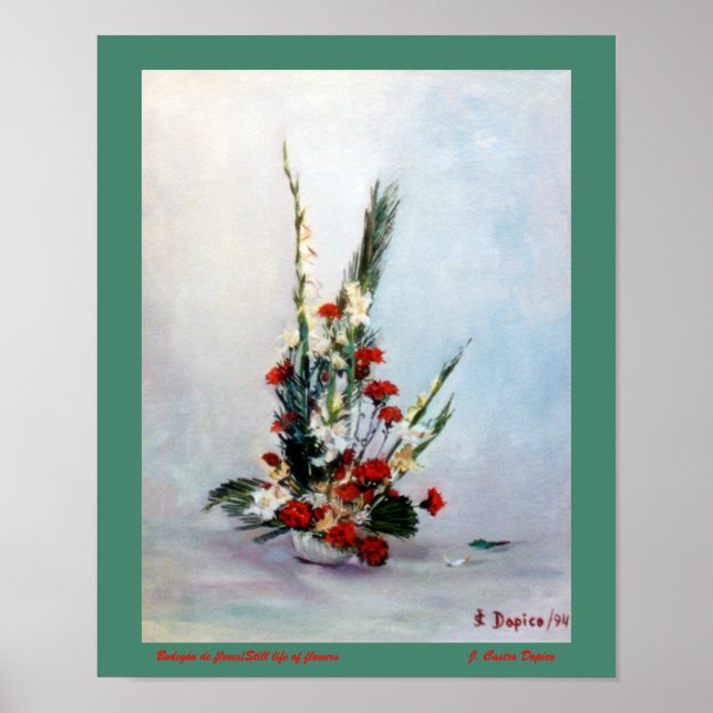 Póster Bodegón de flores/Still life of flowers (Frente)