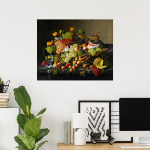 Póster Bodegón de frutas abundantes de Severin Roesen
