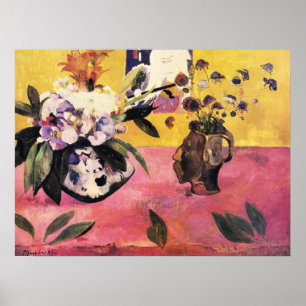Póster Bodegón de Gauguin Jarrón con Cabeza Grabado en Ma