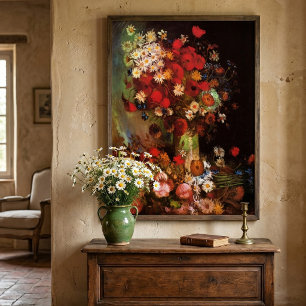 Póster Bodegón Flores en un jarrón de Vincent van Gogh