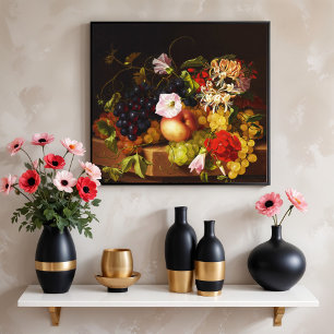 Póster Bodegón Frutas y flores de Adelheid Dietrich