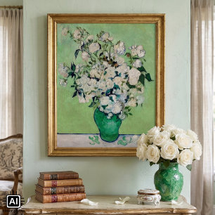 Póster Bodegón Rosas en un jarrón de Vincent van Gogh